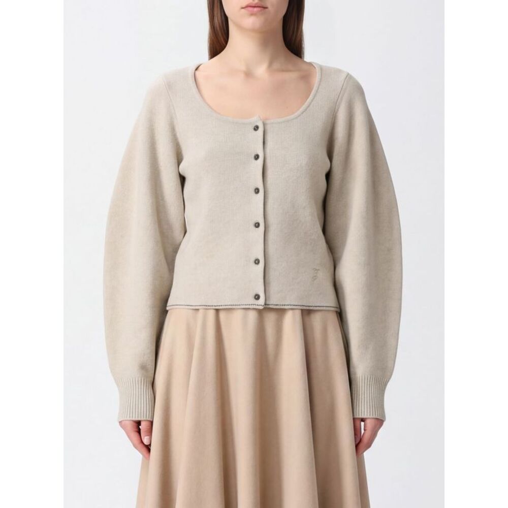 Jacquemus Women Jacquemus Slim Fit Wool And Cashmere Cardigan With Puff Sleeves